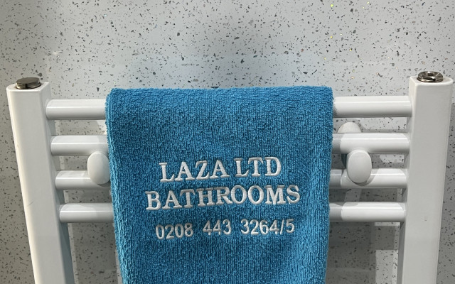 Heated Towel Rail with LAZA LTD Branding
