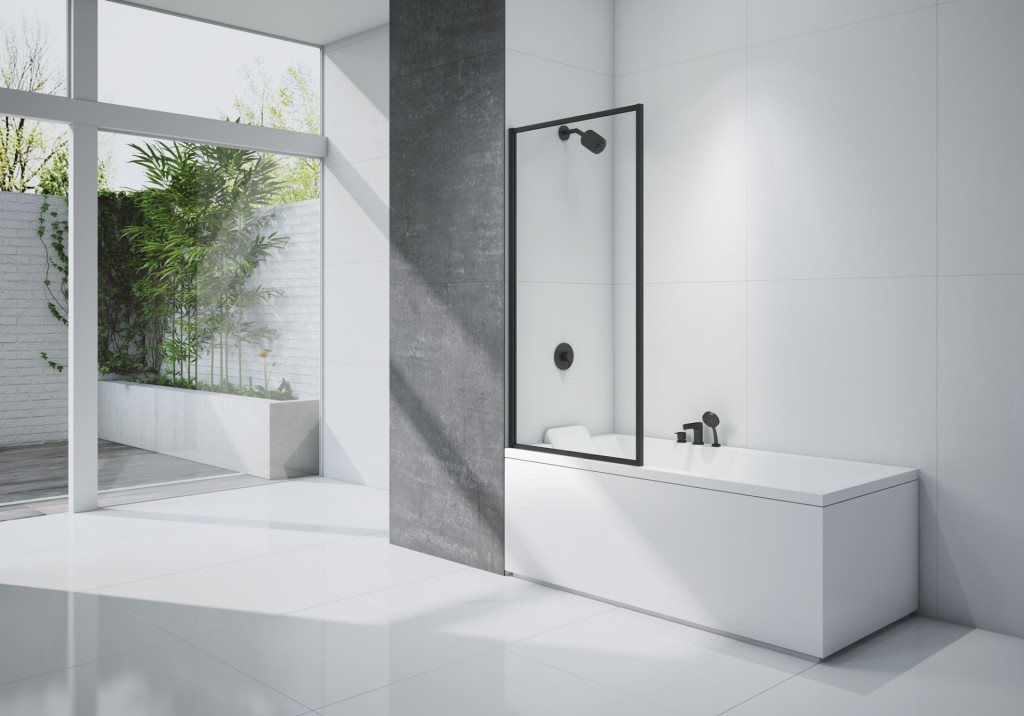 Merlyn-Black-Framed-Bath-Screen
