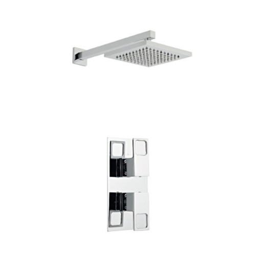 Kourt Option 2 - SHO014KO SHO073CU - Thermostatic Concealed Shower With Fixer Overhead Drencher