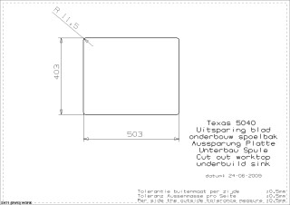 Texas 50x40 Undermount Cut Out
