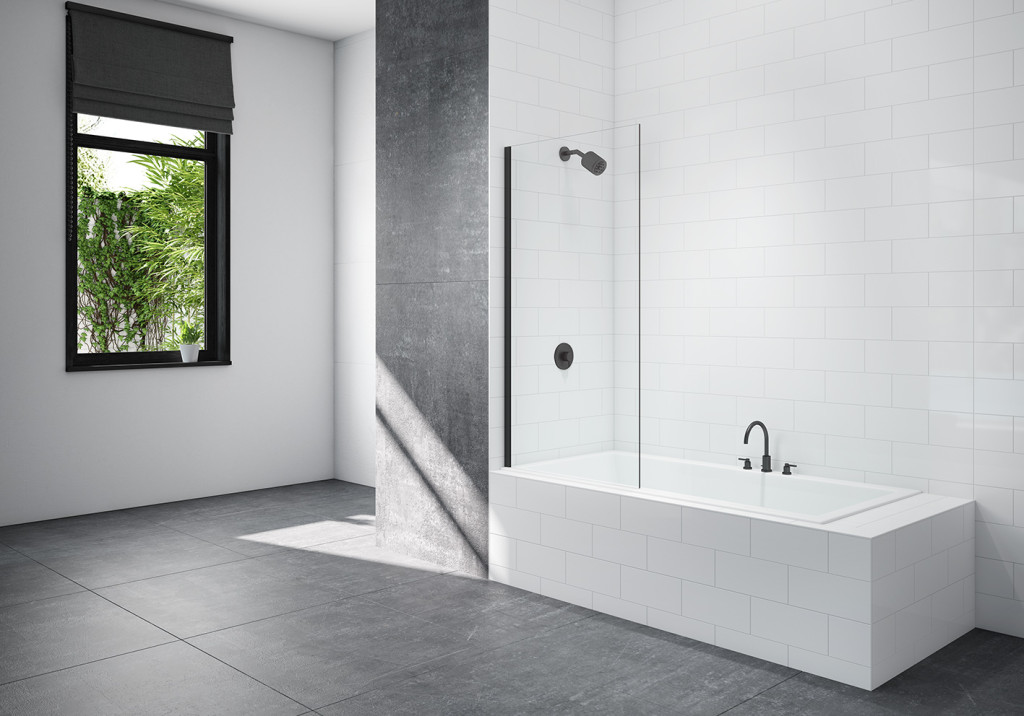 Merlyn Black Fixed Bathscreen