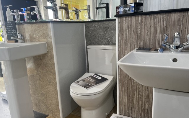 28 - LAZA Bathroom Showroom -  Edmonton - Basins and toilet
