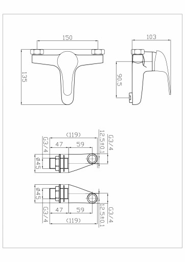 TAP111G4K - Technical Drawing